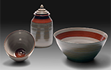 Red and Brown Bowls and Jar